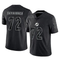 Qdoa M.Dolphins #72 Jonah Savaiinaea Player Black Reflective Limited Game Stitched Jerseys