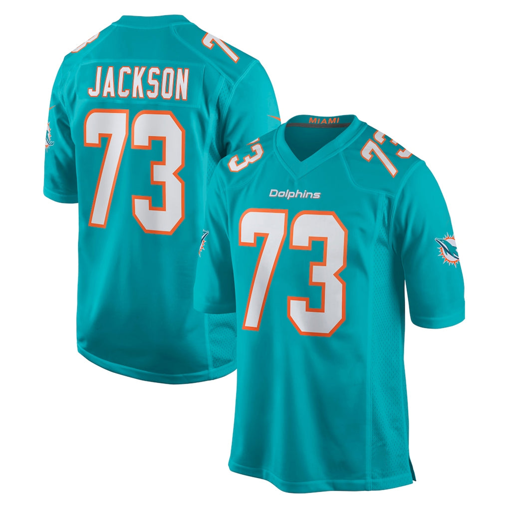 Qdoa M.Dolphins #73 Austin Jackson Player Aqua Home Game Stitched Jerseys