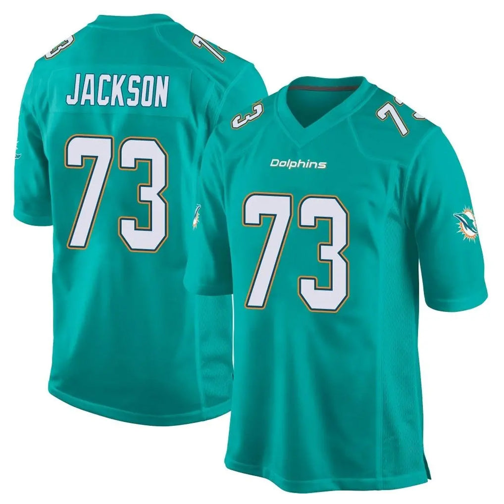Qdoa M.Dolphins #73 Austin Jackson Player Aqua Team Color Home Game Stitched Jerseys