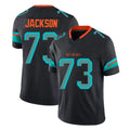 Qdoa M.Dolphins #73 Austin Jackson Player Black Limited Pitch Rivalries Collection Home Game Stitched Jerseys