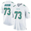 Qdoa M.Dolphins #73 Austin Jackson Player White Home Game Stitched Jerseys