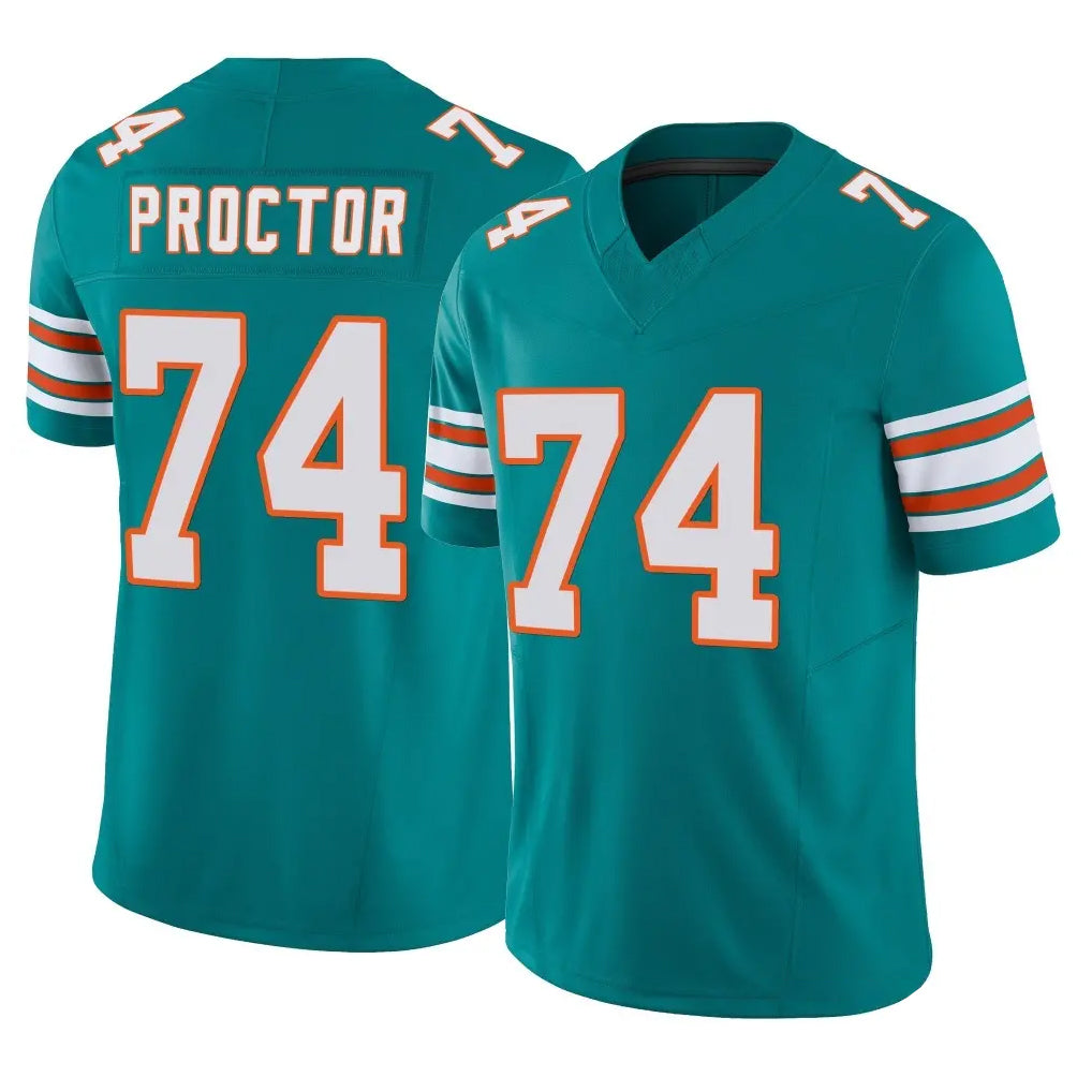 Qdoa M.Dolphins #74 Kadyn Proctor Player Aqua Limited Alternate Vapor F.U.S.E. Home Game Stitched Jerseys