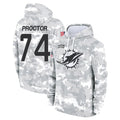 Qdoa M.Dolphins #74 Kadyn Proctor Player Arctic Camo Salute to Service Hoodies Limited Game Stitched Jerseys