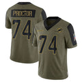 Qdoa M.Dolphins #74 Kadyn Proctor Player Olive Salute To Service Limited Game Stitched Jerseys