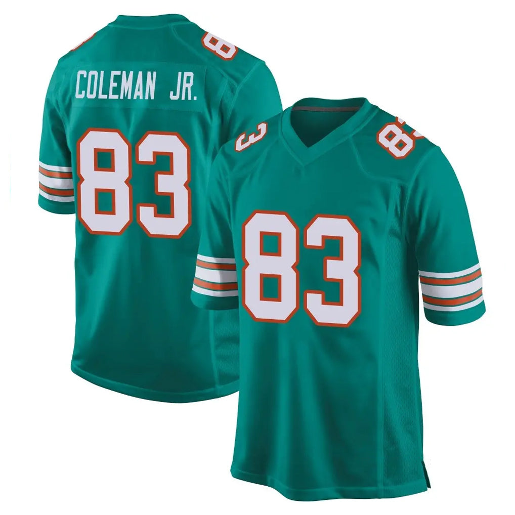 Qdoa M.Dolphins #83 Kevin Coleman Jr. Player Aqua Alternate Home Game Stitched Jerseys