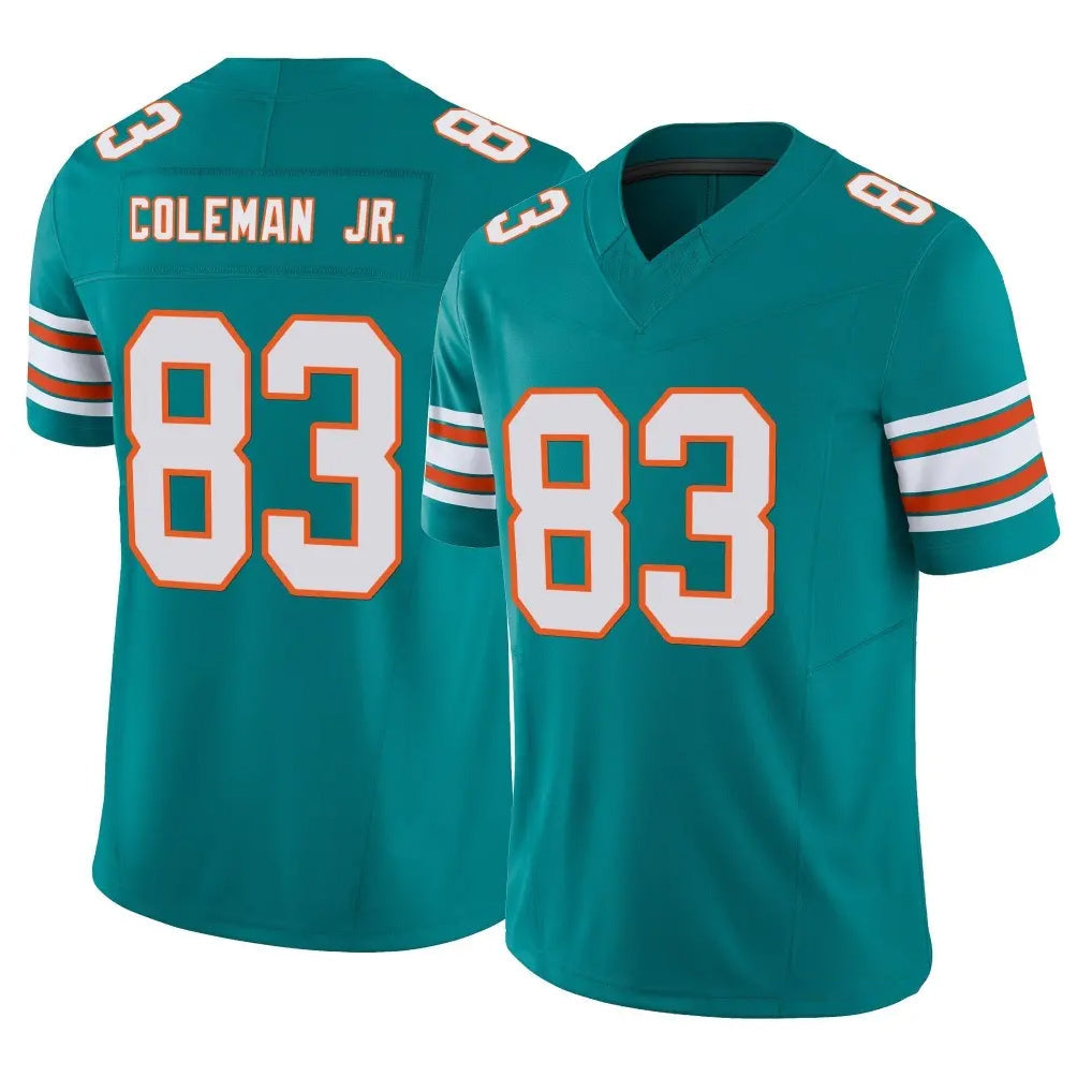 Qdoa M.Dolphins #83 Kevin Coleman Jr. Player Aqua Limited Alternate Vapor F.U.S.E. Home Game Stitched Jerseys