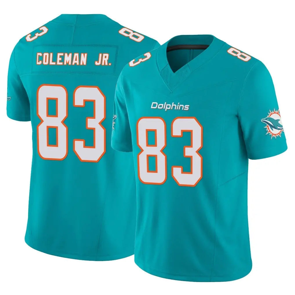 Qdoa M.Dolphins #83 Kevin Coleman Jr. Player Aqua Limited Vapor F.U.S.E. Home Game Stitched Jerseys