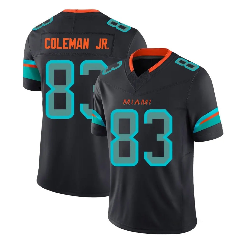 Qdoa M.Dolphins #83 Kevin Coleman Jr. Player Black Limited Pitch Rivalries Collection Home Game Stitched Jerseys