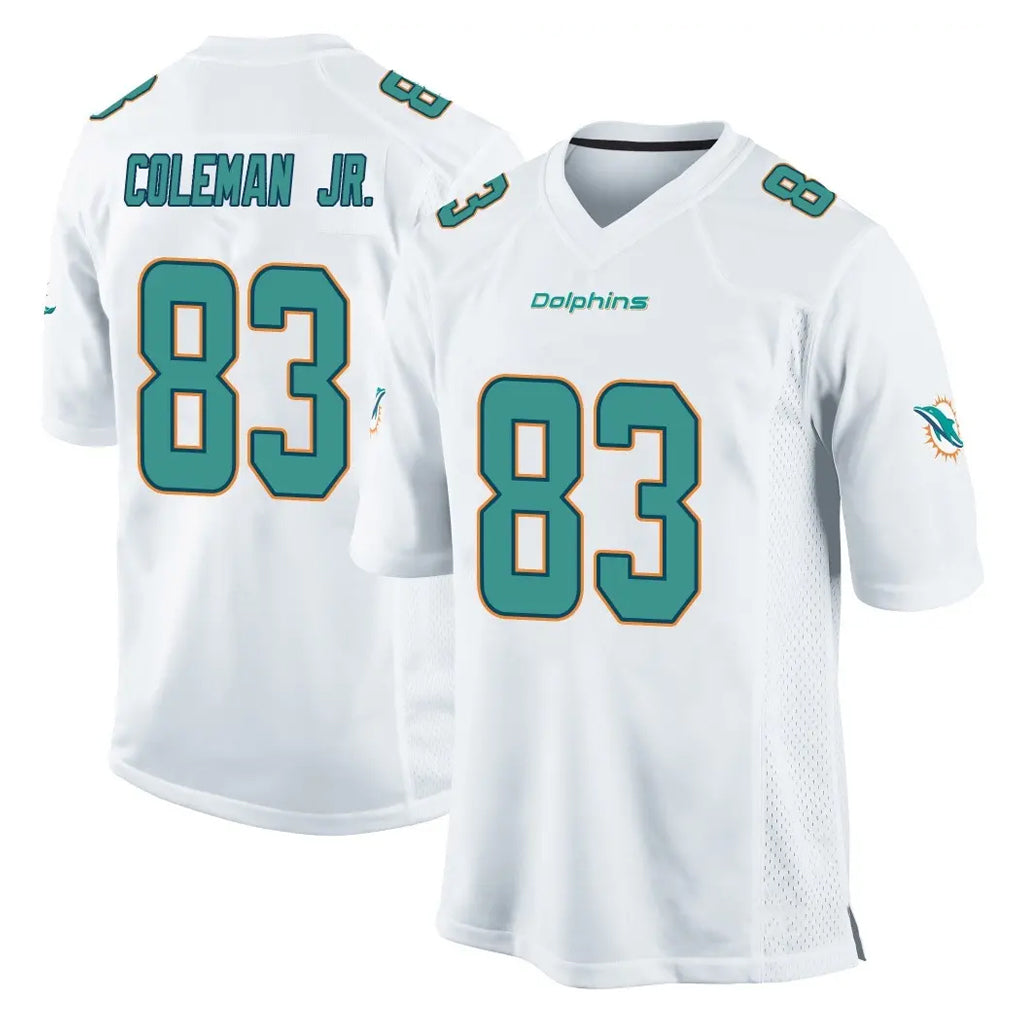 Qdoa M.Dolphins #83 Kevin Coleman Jr. Player White Home Game Stitched Jerseys