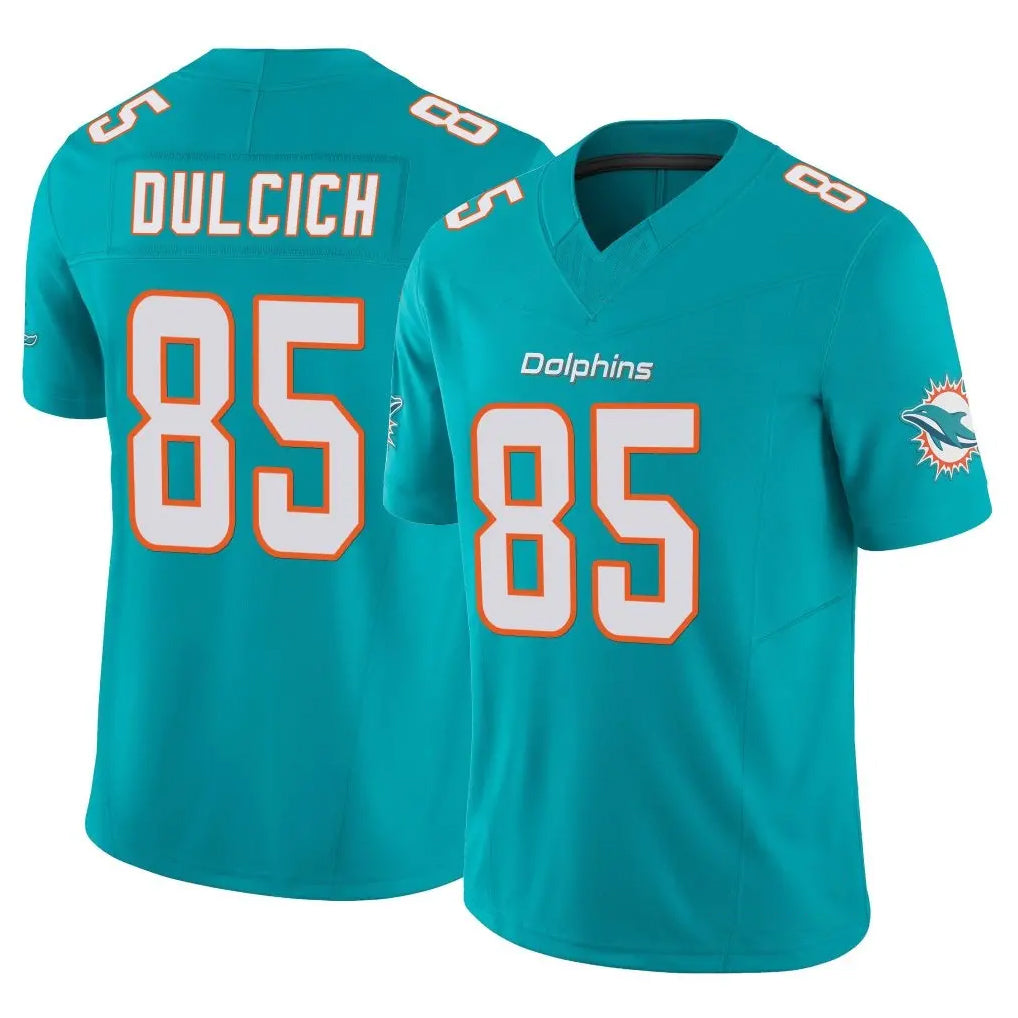 Qdoa M.Dolphins #85 Greg Dulcich Player Aqua Limited Vapor F.U.S.E. Home Game Stitched Jerseys