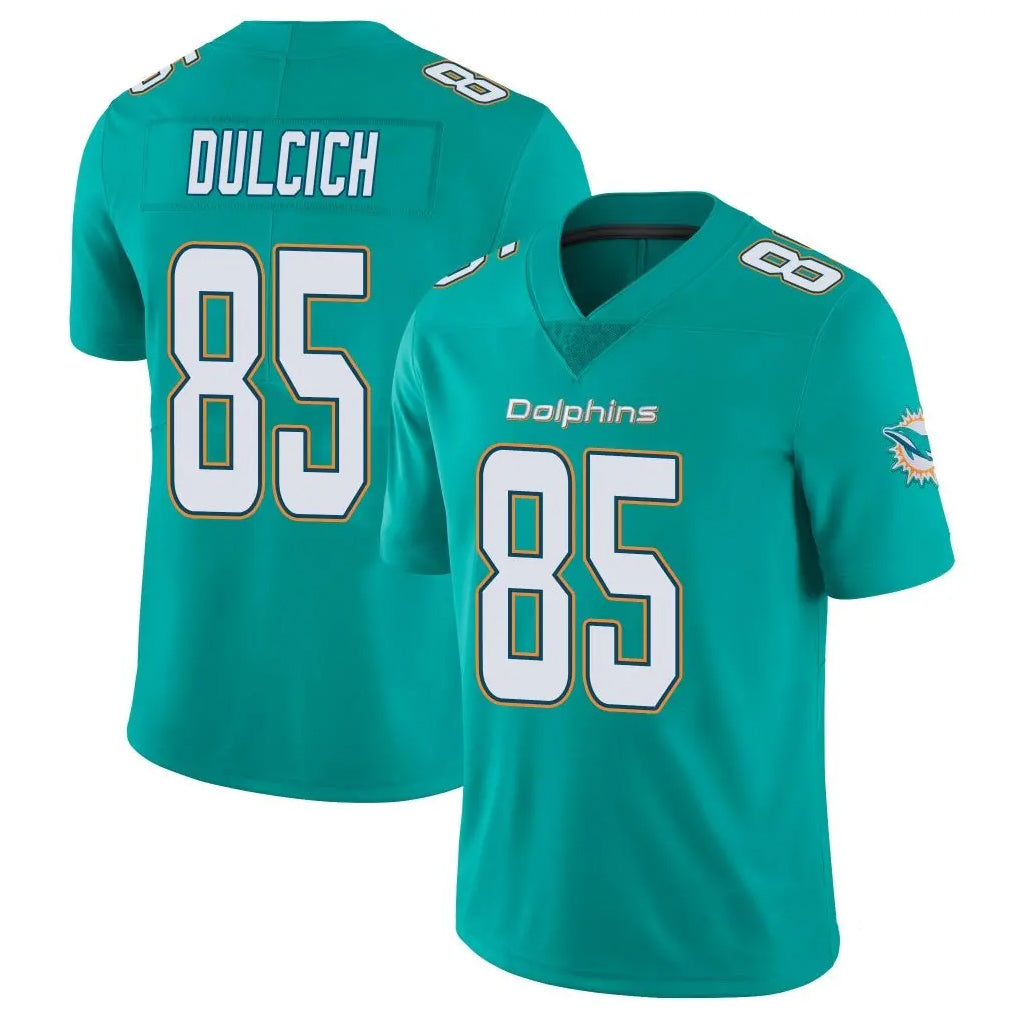 Qdoa M.Dolphins #85 Greg Dulcich Player Aqua Limited Vapor Untouchable Home Game Stitched Jerseys