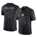 Qdoa M.Dolphins #85 Greg Dulcich Player Black Reflective Limited Game Stitched Jerseys