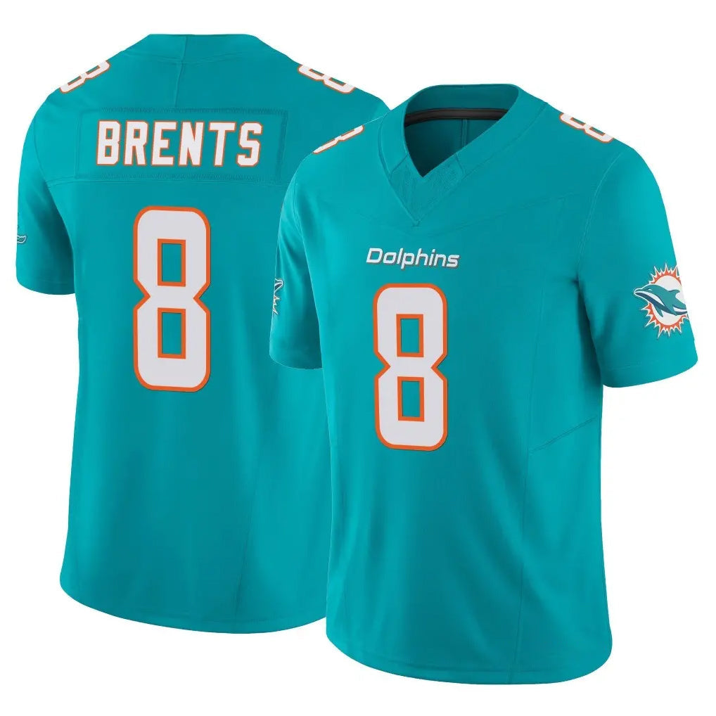 Qdoa M.Dolphins #8 JuJu Brents Player Aqua Limited Vapor F.U.S.E. Home Game Stitched Jerseys