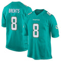Qdoa M.Dolphins #8 JuJu Brents Player Aqua Team Color Home Game Stitched Jerseys
