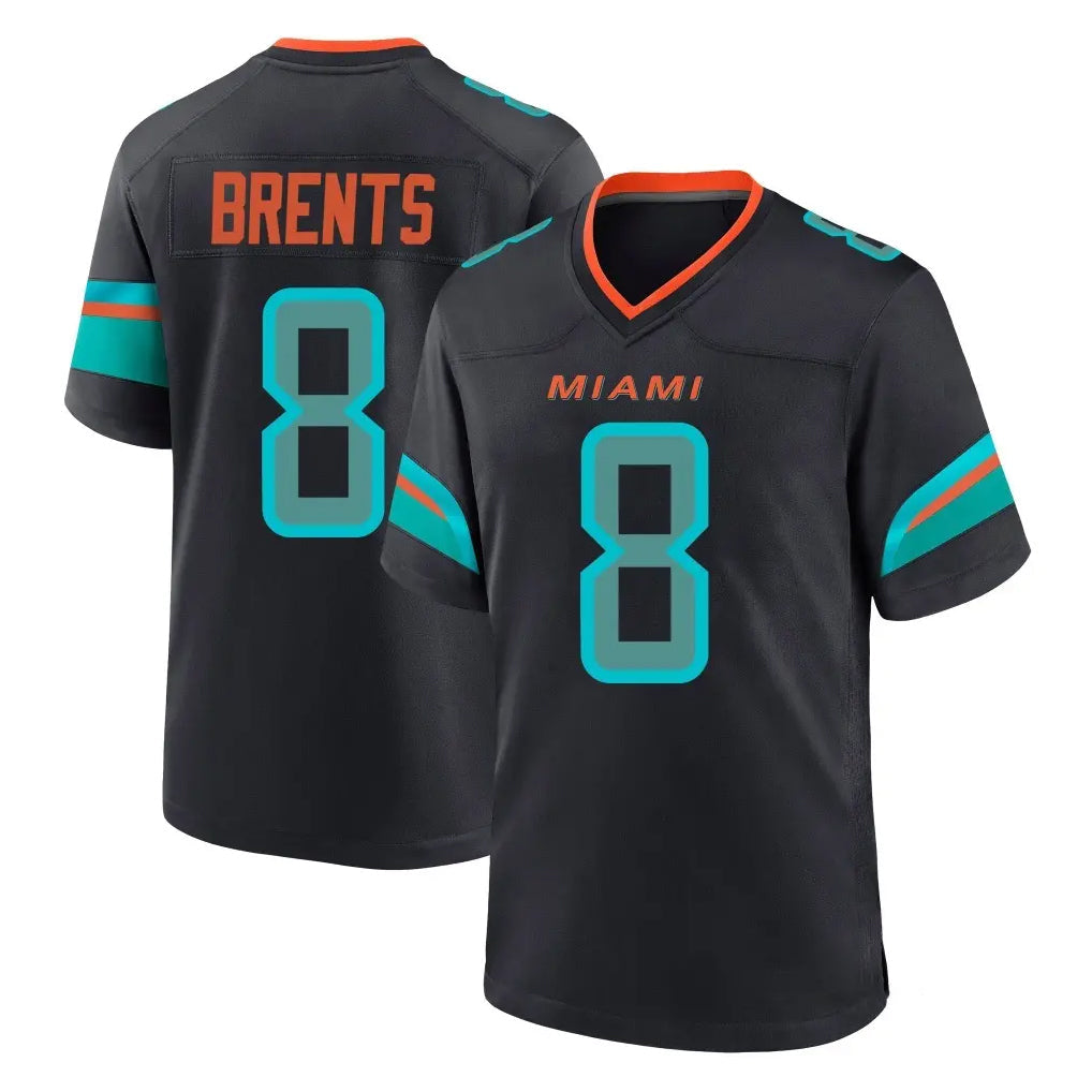 Qdoa M.Dolphins #8 JuJu Brents Player Black Pitch Rivalries Collection Home Game Stitched Jerseys