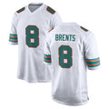 Qdoa M.Dolphins #8 JuJu Brents Player White Limited Home Game Stitched Jerseys