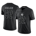 Qdoa M.Dolphins #92 Zach Sieler Player Black Reflective Limited Game Stitched Jerseys