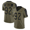 Qdoa M.Dolphins #92 Zach Sieler Player Olive Salute To Service Limited Game Stitched Jerseys