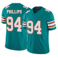 Qdoa M.Dolphins #94 Jordan Phillips Player Aqua Limited Alternate Vapor F.U.S.E. Home Game Stitched Jerseys