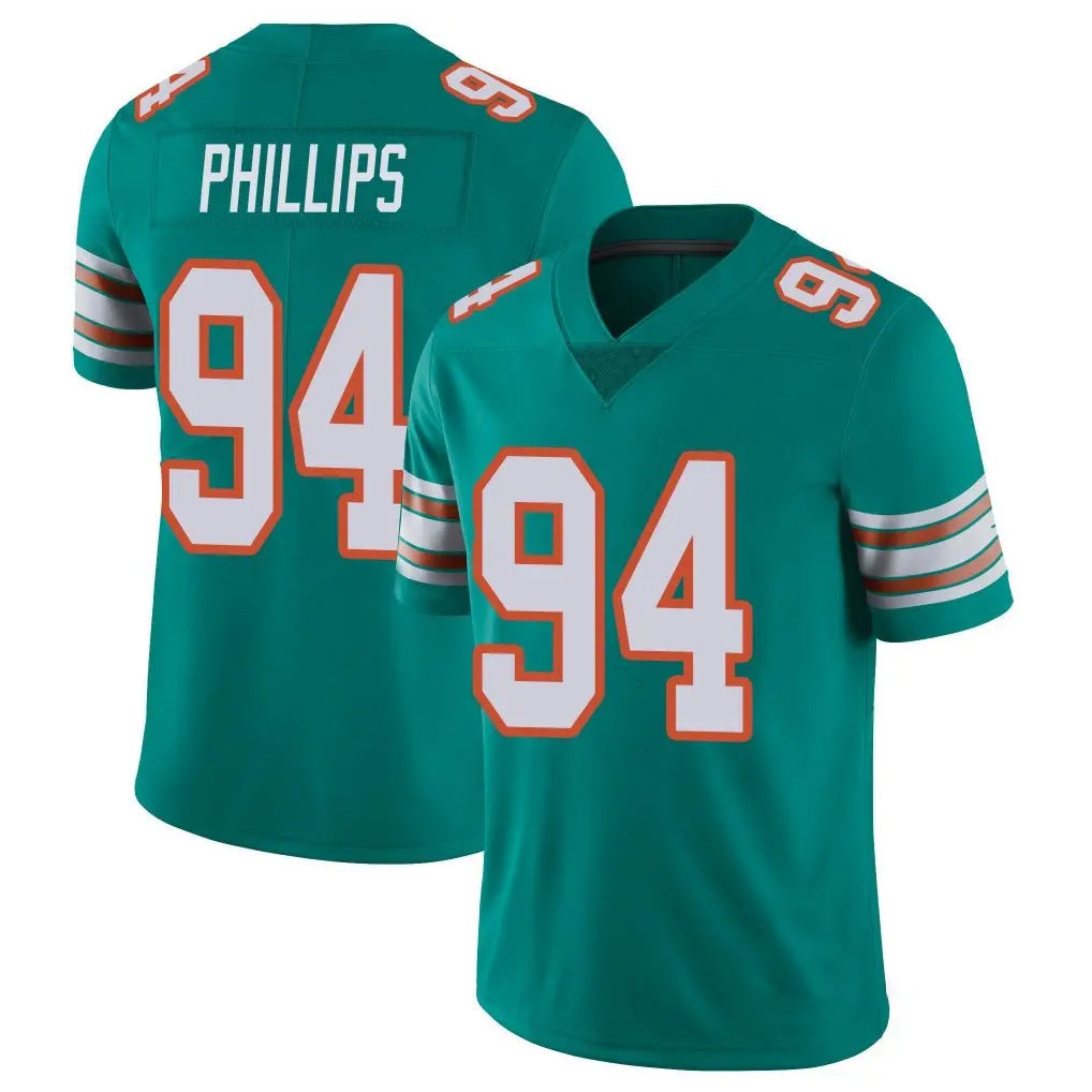 Qdoa M.Dolphins #94 Jordan Phillips Player Aqua Limited Alternate Vapor Untouchable Home Game Stitched Jerseys