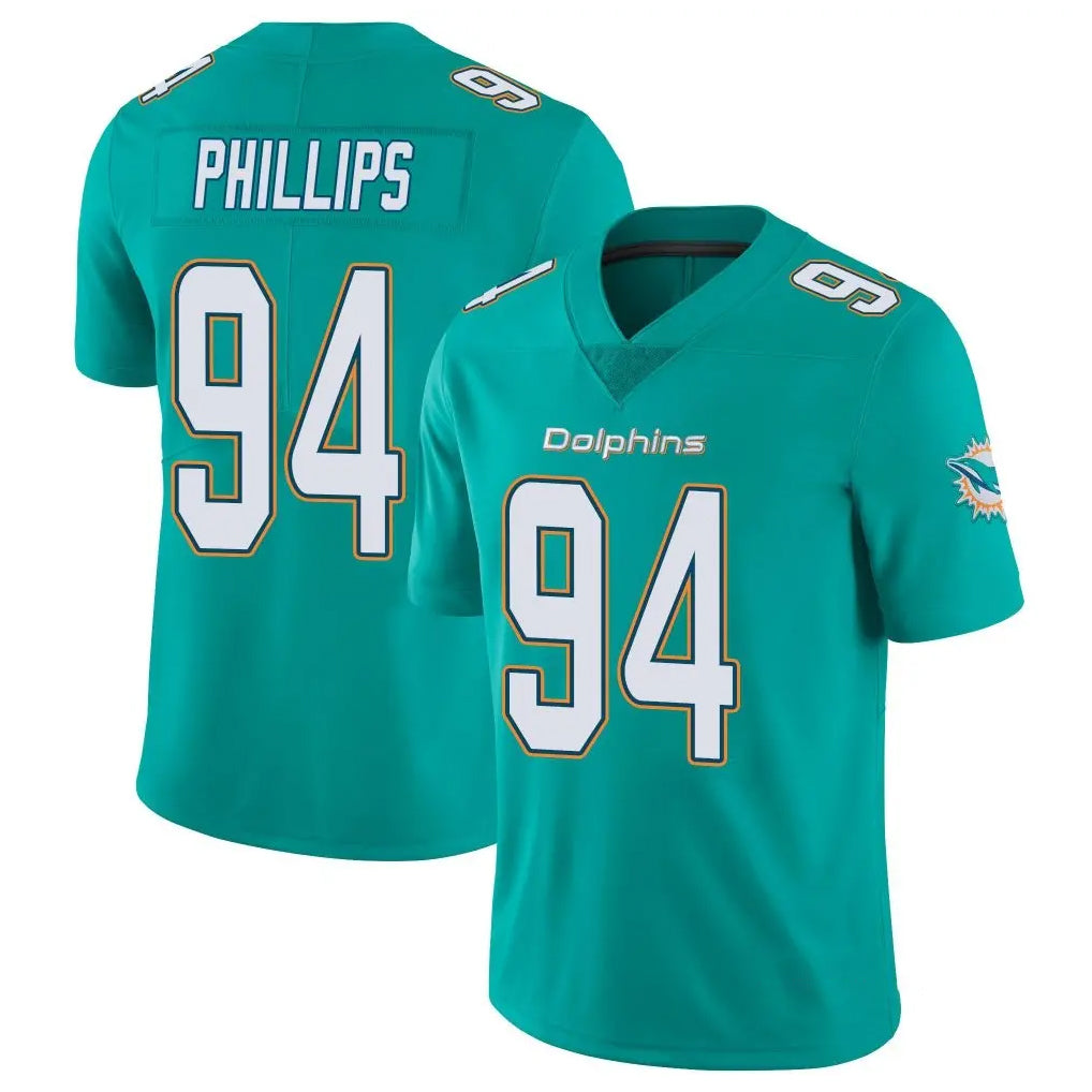 Qdoa M.Dolphins #94 Jordan Phillips Player Aqua Limited Vapor Untouchable Home Game Stitched Jerseys