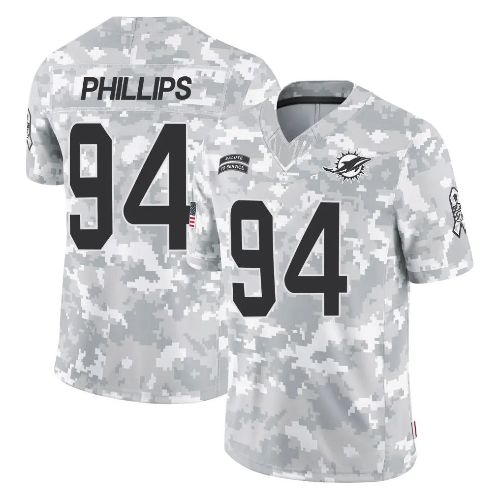 Qdoa M.Dolphins #94 Jordan Phillips Player Arctic Camo Salute To Service Limited Game Stitched Jerseys