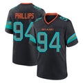 Qdoa M.Dolphins #94 Jordan Phillips Player Black Pitch Rivalries Collection Home Game Stitched Jerseys