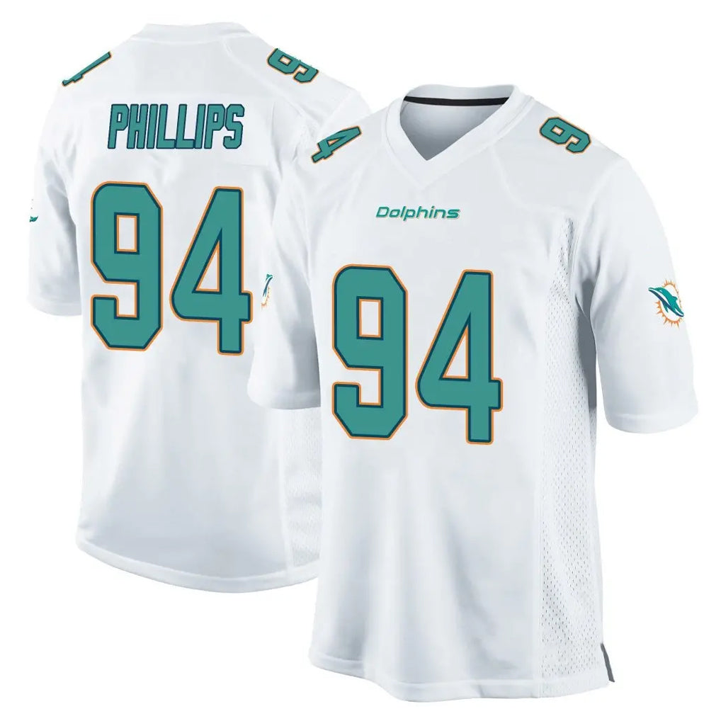 Qdoa M.Dolphins #94 Jordan Phillips Player White Home Game Stitched Jerseys