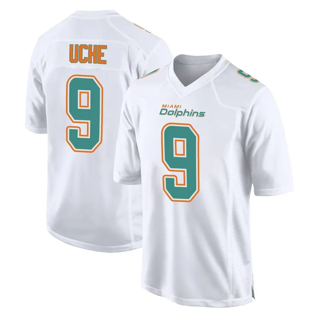Qdoa M.Dolphins #9 Joshua Uche Player White Fashion Home Game Stitched Jerseys