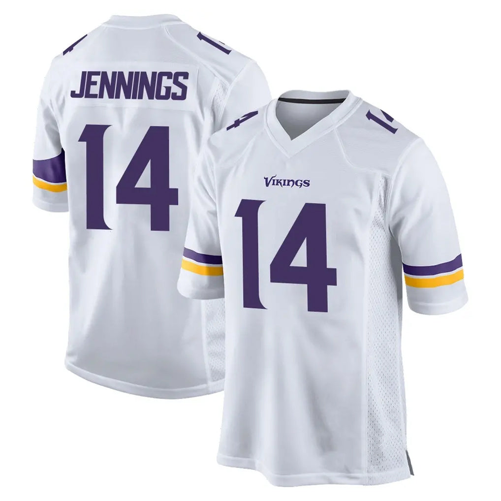 Qdoa MN.Vikings #14 Jauan Jennings Player White Home Game Stitched Jerseys