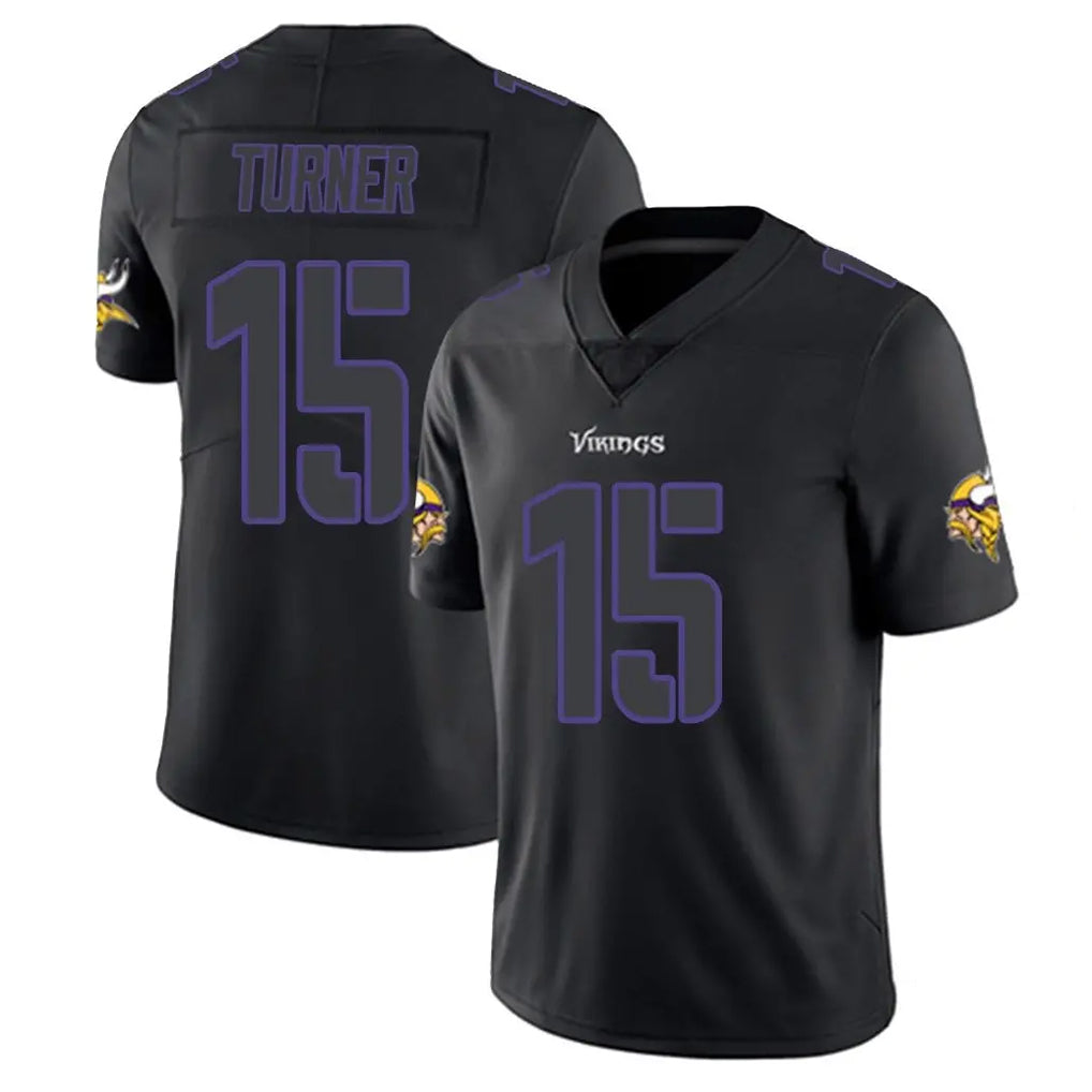 Qdoa MN.Vikings #15 Dallas Turner Player Black Impact LImited Home Game Stitched Jerseys