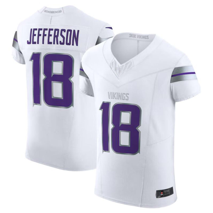 Qdoa MN.Vikings #18 Justin Jefferson White Alternate Vapor F.U.S.E. Elite Player American Stitched Jerseys
