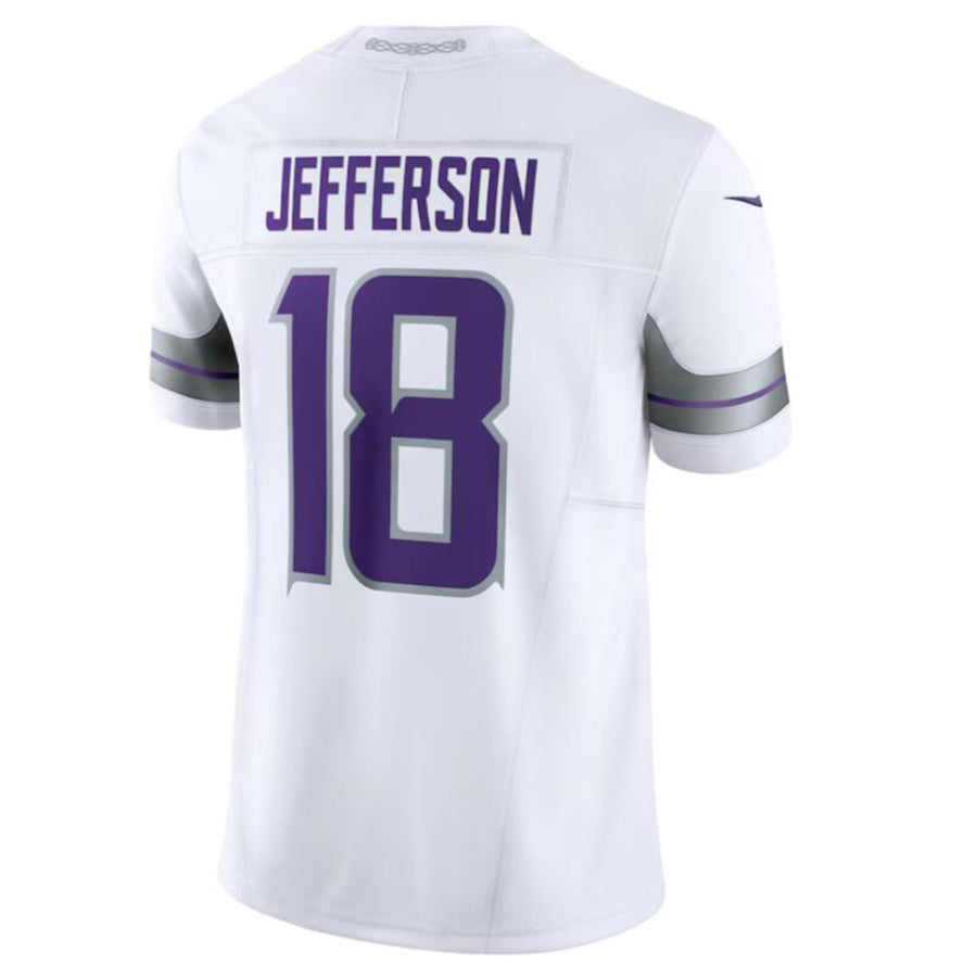 Qdoa MN.Vikings #18 Justin Jefferson White Alternate Vapor F.U.S.E. Limited American Stitched Jersey