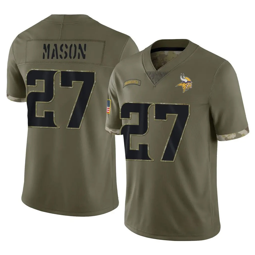 Qdoa MN.Vikings #27 Jordan Mason Player Olive Salute To Service Limited Stitched Jerseys