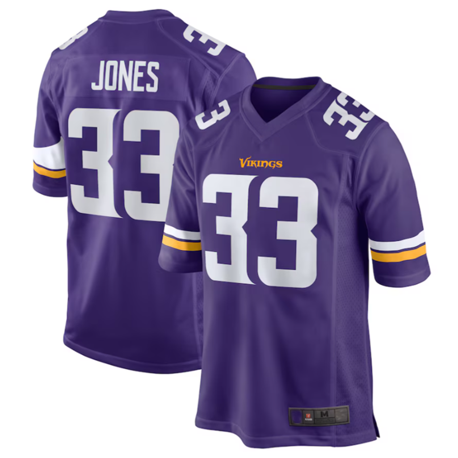 Qdoa MN.Vikings #33 Aaron Jones Purple Game Player Jersey Stitched American Stitched Jerseys