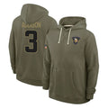 Qdoa MN.Vikings #3 Jordan Addison Player Olive Salute to Service Pullover Hoodies Limited Stitched Jerseys