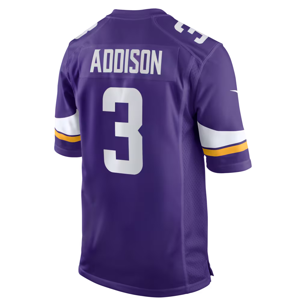 Qdoa MN.Vikings #3 Jordan Addison Purple Game Stitched Jerseys