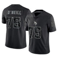 Qdoa MN.Vikings #75 Brian O'Neill Player Black Reflective LImited Home Game Stitched Jerseys