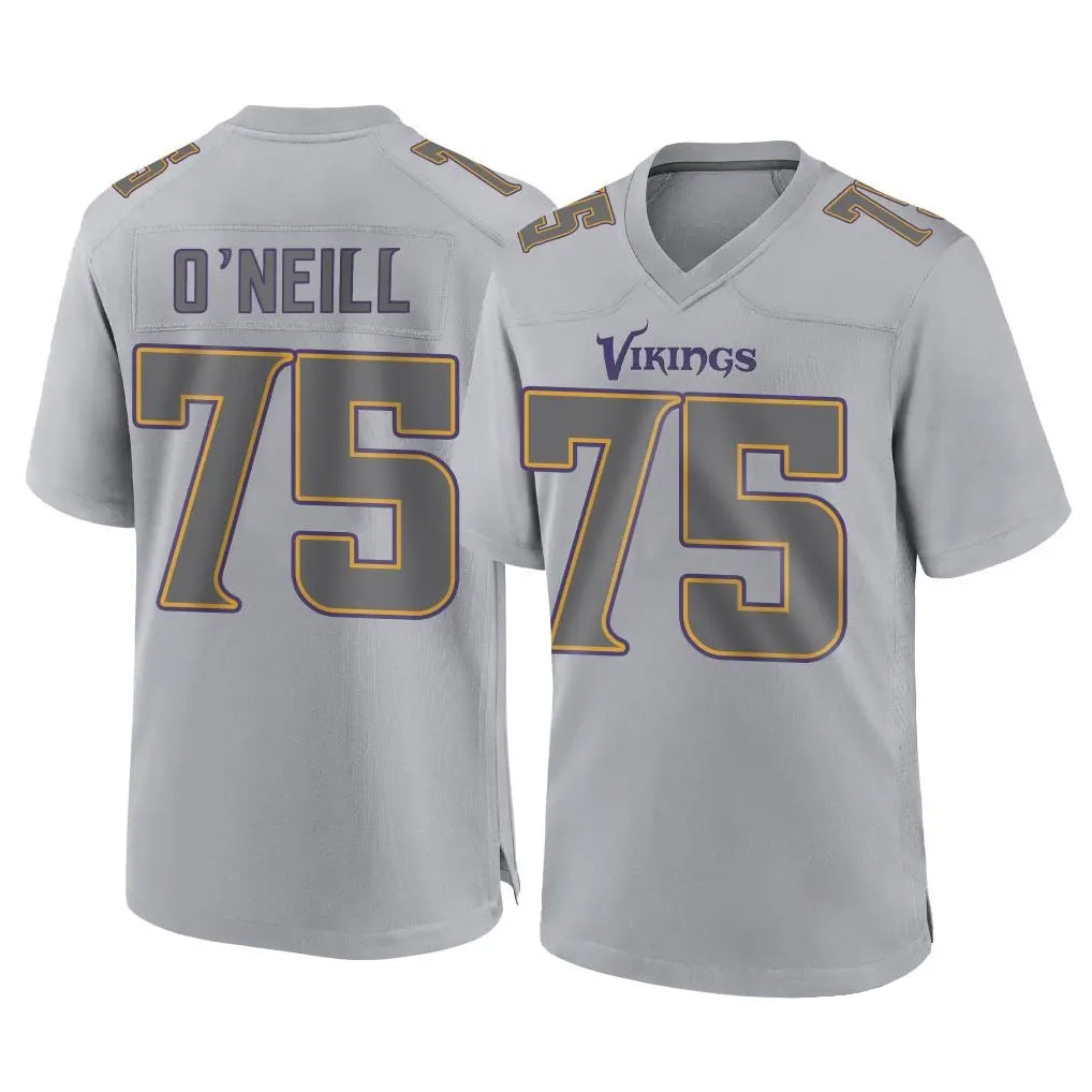 Qdoa MN.Vikings #75 Brian O'Neill Player Gray Atmosphere Fashion Home Game Stitched Jerseys