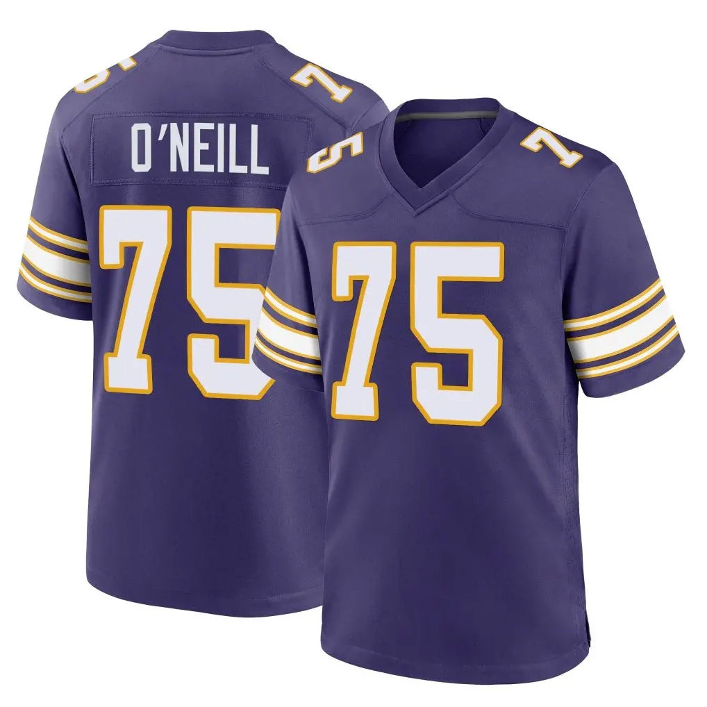 Qdoa MN.Vikings #75 Brian O'Neill Player Purple Classic Home Game Stitched Jerseys