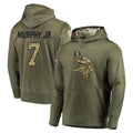 Qdoa MN.Vikings #7 Byron Murphy Jr. Player Olive Salute to Service Pullover Hoodies Home Game Stitched Jerseys