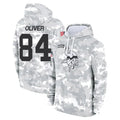 Qdoa MN.Vikings #84 Josh Oliver Player Arctic Camo Salute to Service Pullover Hoodies Limited Game Stitched Jerseys
