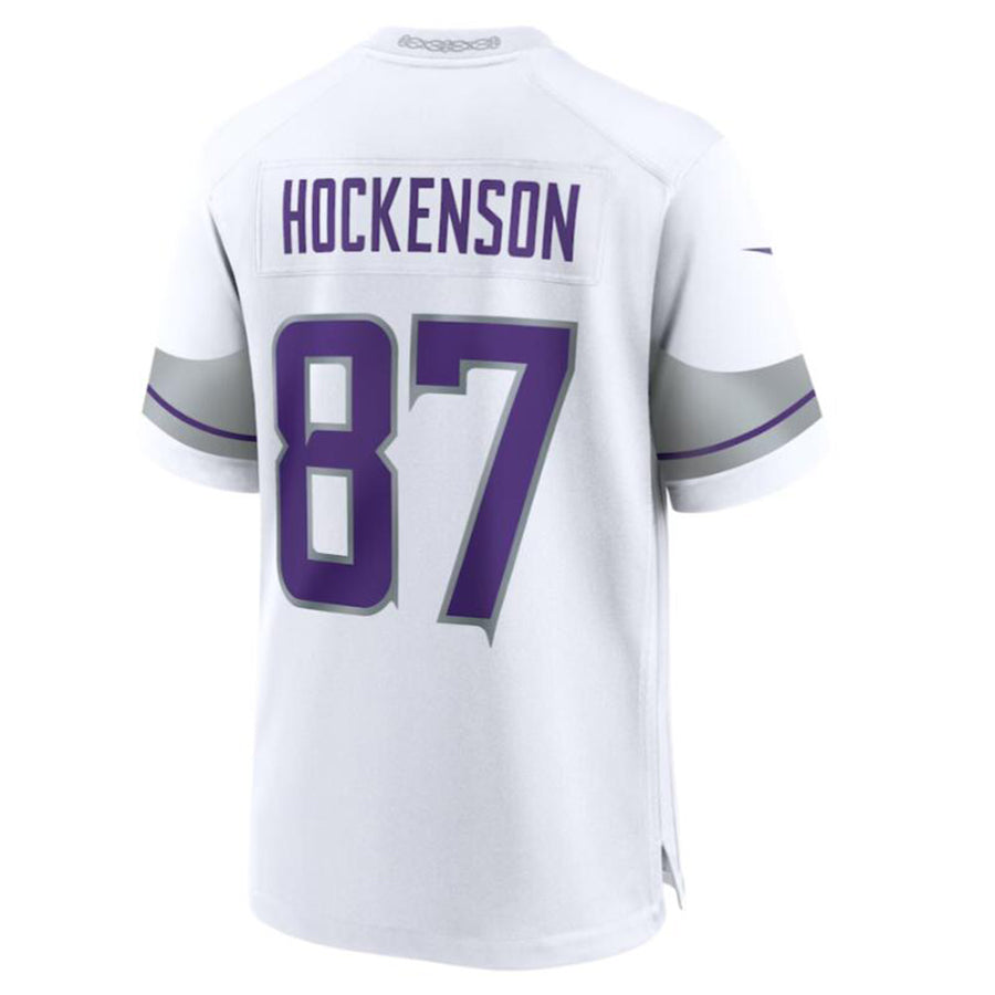 Qdoa MN.Vikings #87 T.J. Hockenson White Alternate Game Player Jersey American Stitched Jersey