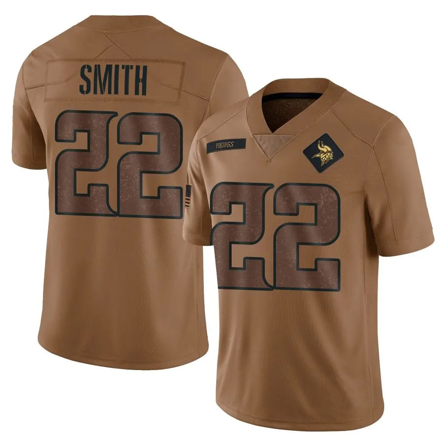 Qdoa MN.Vikings #22 Harrison Smith Player Brown Salute To Service Limited Stitched Jerseys