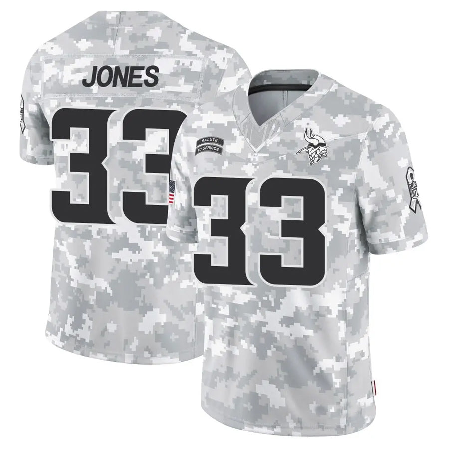 Qdoa MN.Vikings #33 Aaron Jones Player Arctic Camo Salute to Service Limited Stitched Jerseys