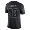 Qdoa MN.Vikings #33 Aaron Jones Player Black REFLECTIVE Limited Stitched Jerseys