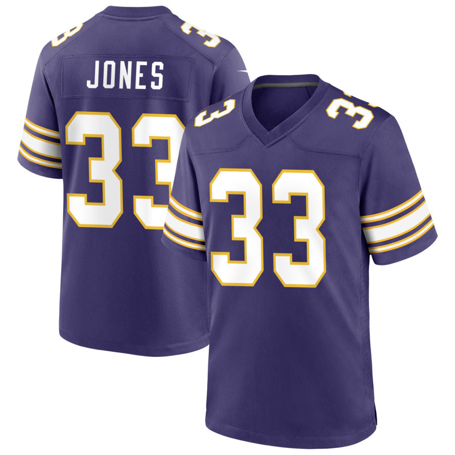 Qdoa MN.Vikings #33 Aaron Jones Player Purple Classic Game Stitched Jerseys