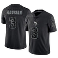 Qdoa MN.Vikings #3 Jordan Addison Player Black REFLECTIVE Limited Stitched Jerseys