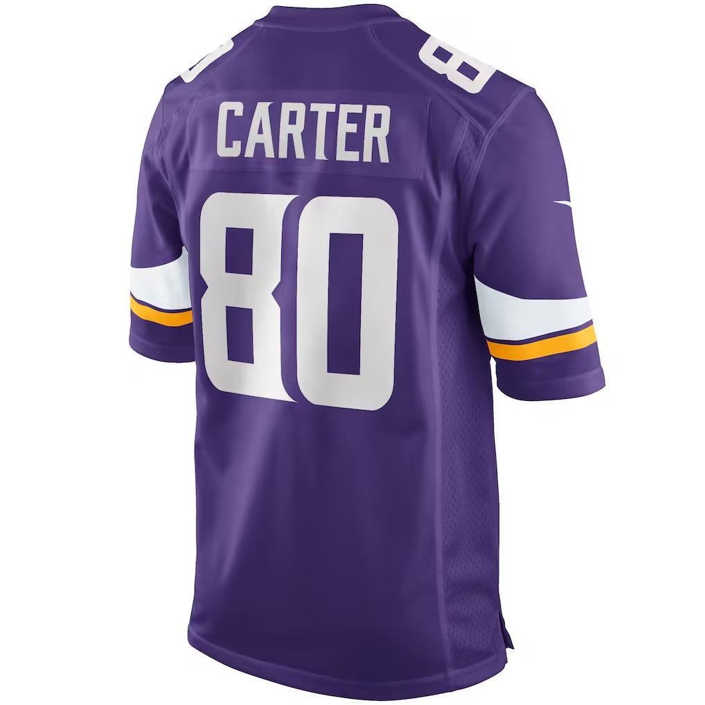 Qdoa MN.Vikings #80 Cris Carter Purple Game Retired Player Stitched Jerseys