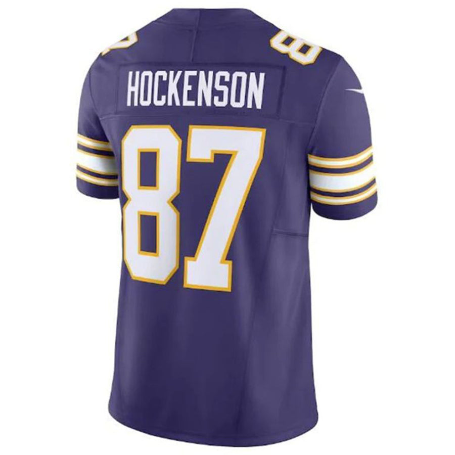 Qdoa MN.Vikings #87 T.J. Hockenson Classic Vapor F.U.S.E. Limited Player Jersey - Purple American Stitched Jerseys